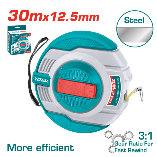TOTAL 專業鋼捲尺 30米 (TMT11306)