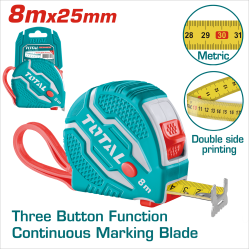 TOTAL 鋼捲尺 8米 全公分 (TMT126081M)