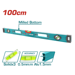 TOTAL  高級水平尺 金屬邊 三氣泡 100CM (TMT210028)