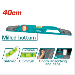 TOTAL 重型壓鑄水平尺 二氣泡 40CM (TMT221406)