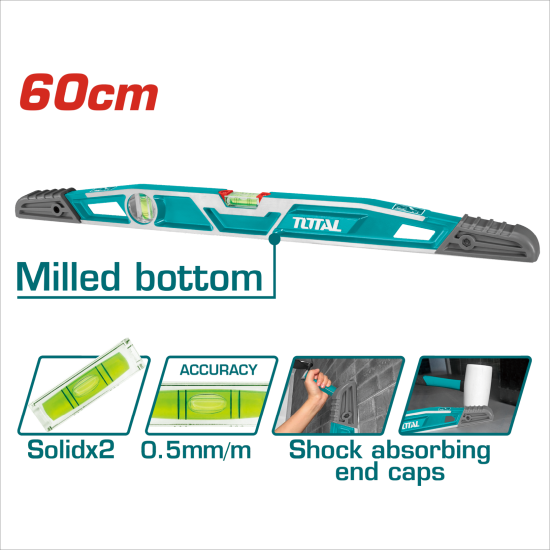 TOTAL 壓鑄水平尺/60cm (TMT221606)
