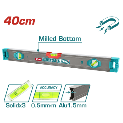 TOTAL 附磁水平尺/40cm (TMT24028M)