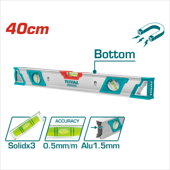 TOTAL 帶磁水平尺 40CM (TMT24086M)