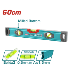 TOTAL  高級水平尺 金屬邊 三氣泡 60CM (TMT26028)