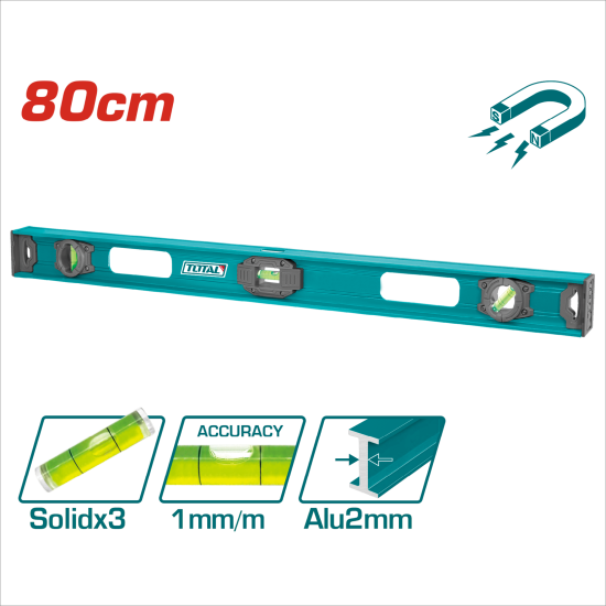 TOTAL 專業水平測量尺 帶強磁 80cm (TMT28026)