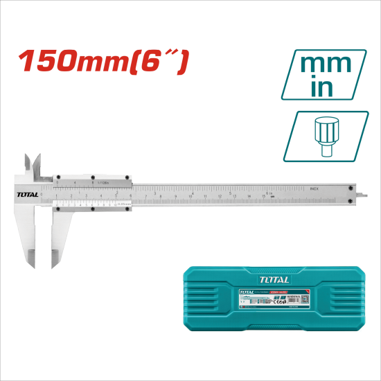 TOTAL 鋼製游標卡尺 150mm (TMT311501)