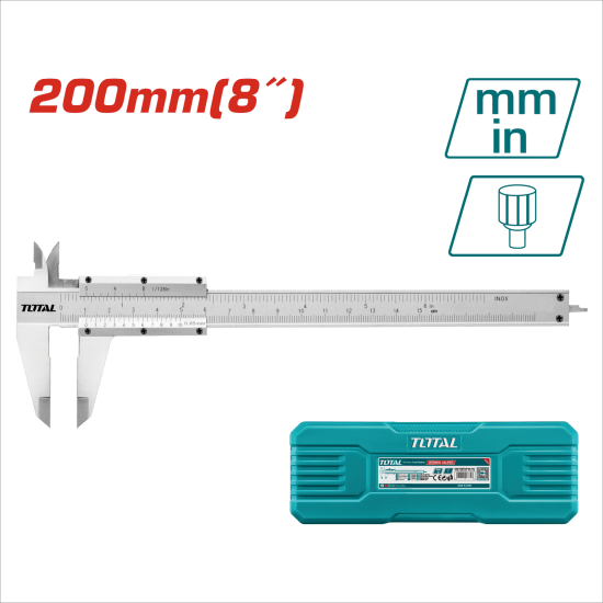 TOTAL 鋼製游標卡尺 200mm (TMT312001)