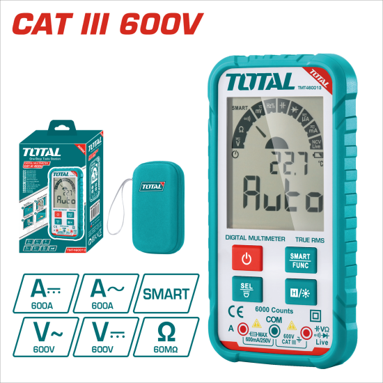 TOTAL 數位萬用電表 非接觸檢測 600V (TMT460013)