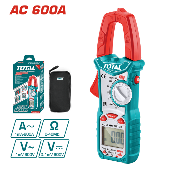 TOTAL 數位鉗形電表 600A (TMT46003)