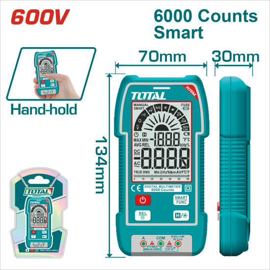 TOTAL 萬用電錶 600V (TMT516004)