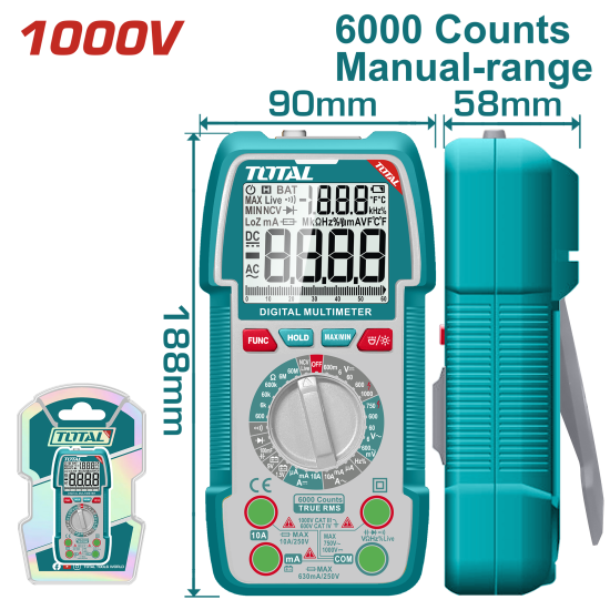 TOTAL 手排量程萬用電錶/1000V  (TMT5310002)