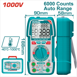 TOTAL 數位顯示 自動量程萬用電錶 1000V (TMT5310004)