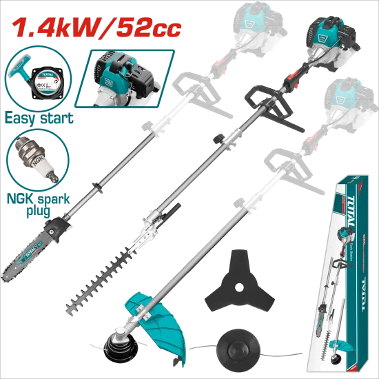TOTAL 52CC二行程硬管割草機三用套裝組(TMT55211)
