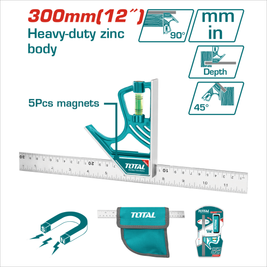 <停產 >TOTAL 強磁活動角尺 (TMT653005)