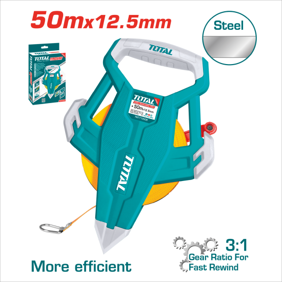 <停產> TOTAL 手提鋼捲尺 英制 50米 (TMT710506)