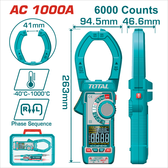 TOTAL 交流鉗錶 1000A (TMT7610001)