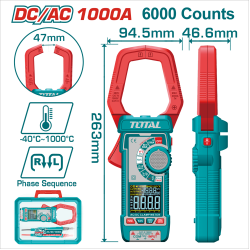 TOTAL 交流/直流兩用鉗錶 1000A (TMT7610002)