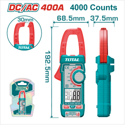 TOTAL 數位顯示 DC/AC 兩用鉤錶 400A (TMT762002)