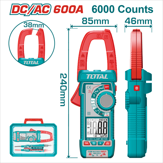 TOTAL 交流/直流兩用鉗錶 600A (TMT766002)