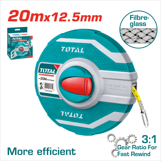 TOTAL 專業布捲尺 20米 (TMTF12206)