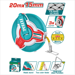 TOTAL 測量纖維布尺 20米 公英制 (TMTF18206)