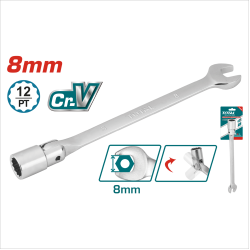 TOTAL 搖頭套筒開口板手 8mm (TOESH081)