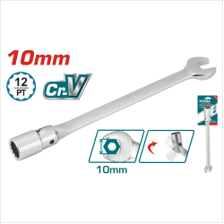 TOTAL 搖頭套筒開口板手 10mm (TOESH101)