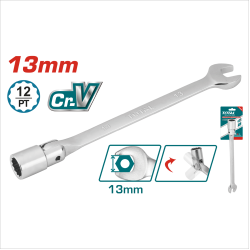 TOTAL 搖頭套筒開口板手 13mm (TOESH131)
