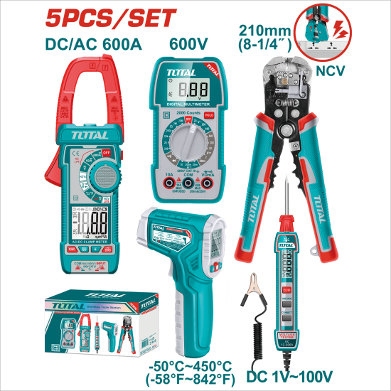 TOTAL 5件汽修測量組套 (TOS23066) 