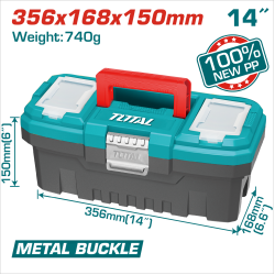 TOTAL 14吋金屬扣工具箱 (TPBX0142)