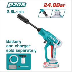 <補貨中>TOTAL 20V 手持自吸式鋰電高壓清洗機 (TPWLI2036)