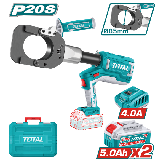 TOTAL 20V 鋰電液壓電纜剪組 85mm (TRCLI2005)
