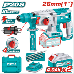 <請洽各經銷通路 >TOTAL 20V 新款鋰電無刷電動鎚鑽 可換夾頭 (TRHLI202289)