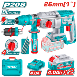 TOTAL 鋰電快換夾頭電鎚-雙4A組 (TRHLI202689)