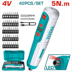 < 請洽各經銷通路 >TOTAL 4V 迷你電動螺絲起子組 (TSDLI0403)