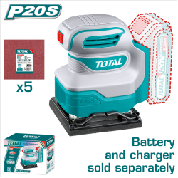 <補貨中>TOTAL 20V 鋰電方型砂紙機 單主機 (TSHSLI2014)