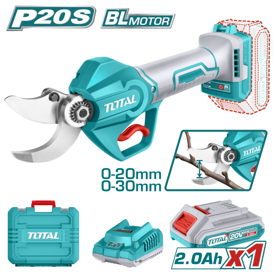 TOTAL  20V 鋰電無刷果樹剪 單2A組套 (TSSLI203083)