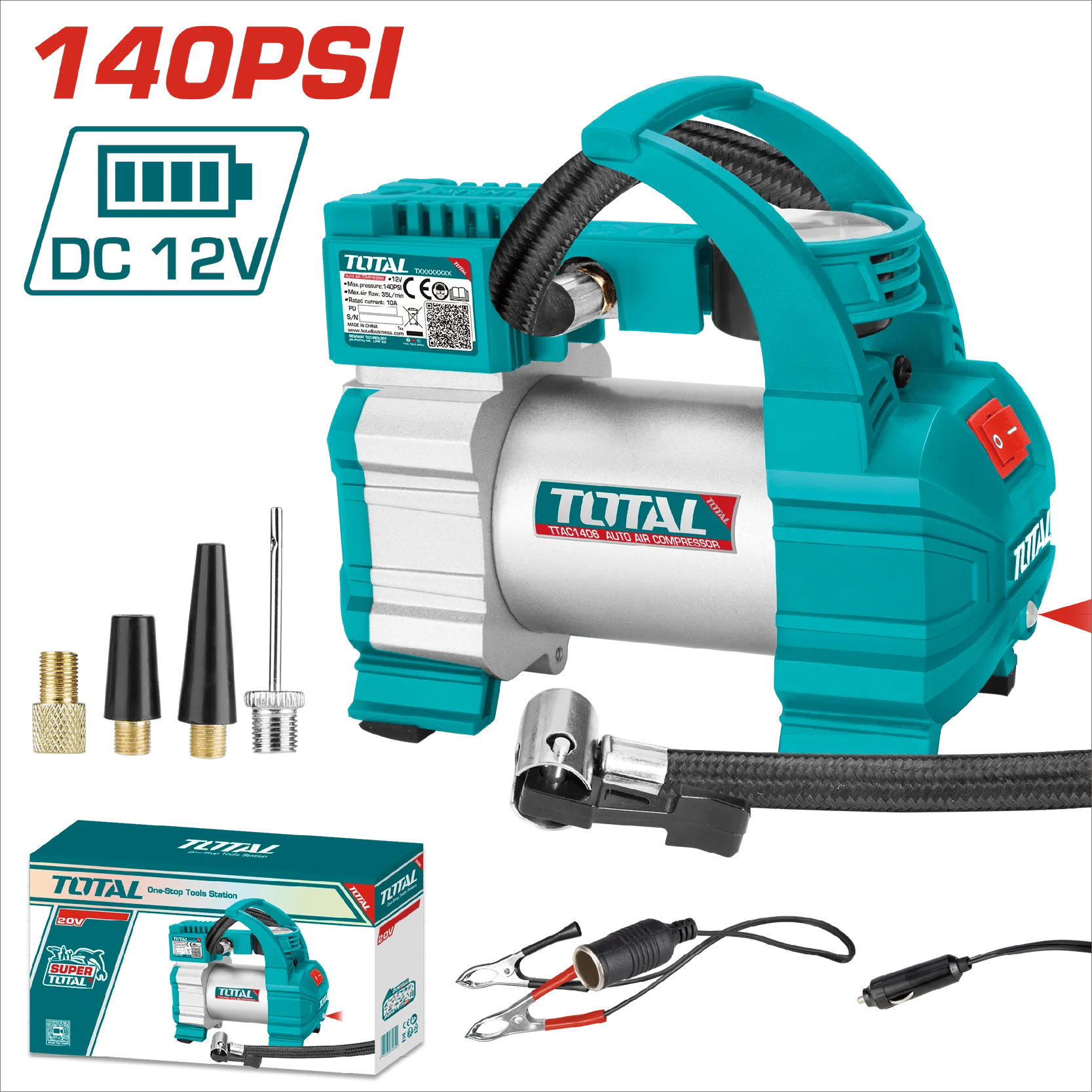12V 專業級數位打氣機(15L/min) 120PSI/8BAR (TTAC1406)