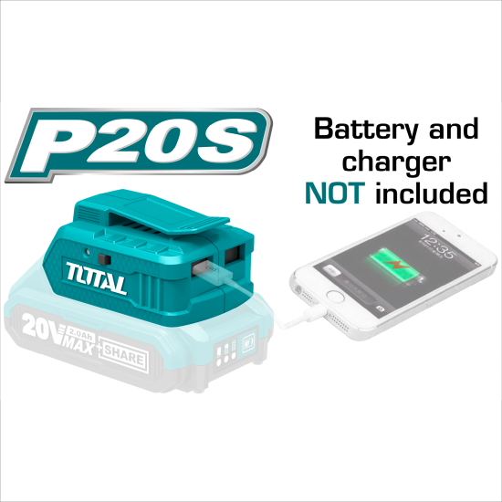<停產> TOTAL 20V 鋰電迷你充電器/行動電源 (TUCLI2001)