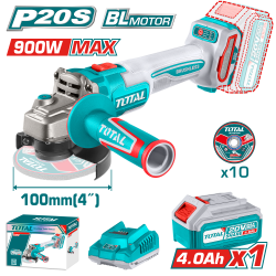 TOTAL  20V 鋰電無刷砂輪機 全配款 (UTAGLI261023)