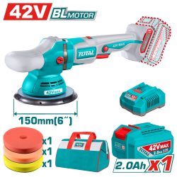 TOTAL 42v鋰電震拋機150mm-單2A組 (UTAPLI42151)