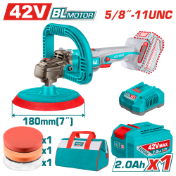 TOTAL 42v鋰電拋光機 180mm-單2A組 (UTAPLI42181)