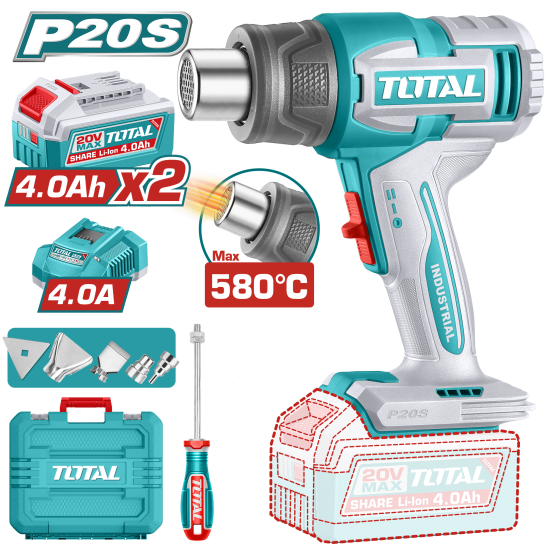 TOTAL 鋰電熱風槍-雙4A組 (UTBLI20085)