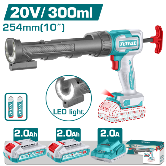 充電式矽利康槍10"20V-雙2.0Ah套裝(UTCGLI20021)