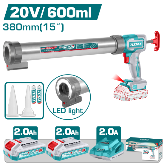 充電式鋁管筒式矽利康槍15"20V-雙2.0Ah套裝(UTCGLI20031)