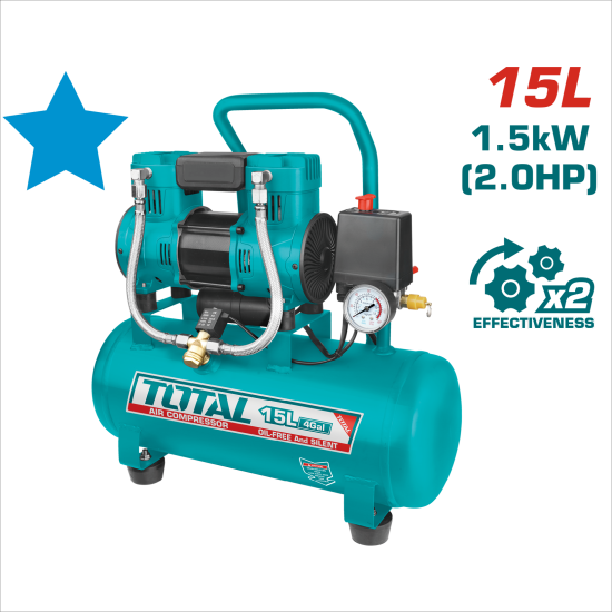 TOTAL 手提無油空壓機 15L-2HP (UTCS11101529)