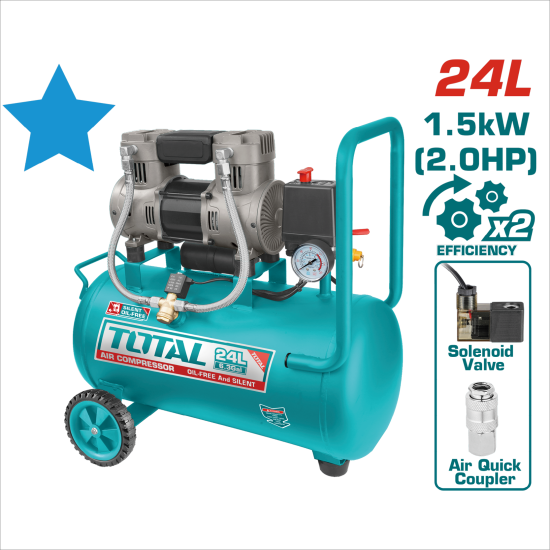TOTAL 高效能無油空壓機 24L-2HP (UTCS11102429)
