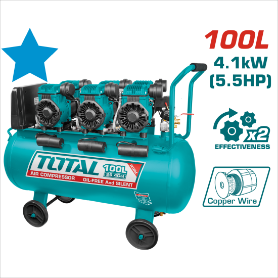 < 請洽各經銷通路 > TOTAL 高效能無油空壓機 100L-5.5HP (UTCS33610089)