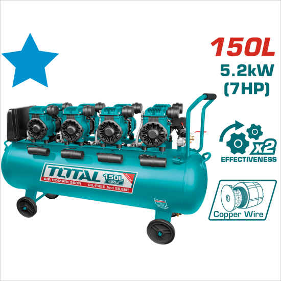 TOTAL 高效能無油空壓機 150L-7HP (UTCS44815089)