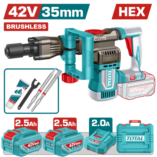 充電式電鎚41型六角42V18J-雙2.5Ah套裝(UTDBLI423582)